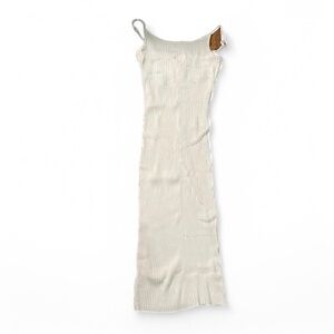H&M white Ribbed Maxi Dress
